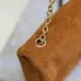 SAINT LAURENT Cassandra Large Envelope Shoulder Bag – Tan Suede with Gold YSL Logo (Detachable Chain Strap) #A58782