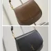 SAINT LAURENT Kaia Small Saddle Bag Set – Brown Croc-Embossed &amp; Black Smooth Leather with Gold YSL Logo #A58765