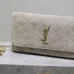 SAINT LAURENT Kaia Small Saddle Bag Set – Brown Croc-Embossed &amp; Black Smooth Leather with Gold YSL Logo #A58766
