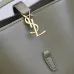 SAINT LAURENT Le 5 à 7 Small Bucket Bag – Olive Green Smooth Leather with Gold YSL Logo (Adjustable Crossbody Strap) #A58781
