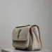 SAINT LAURENT Loulou Medium Shoulder Bag – Light Beige Suede with Chevron Quilt &amp; Tone-On-Tone YSL Logo (Convertible Chain Strap) #A58775
