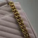 SAINT LAURENT Loulou Small Envelope Crossbody Bag – Blush Suede with Chevron Quilt &amp; Gold YSL Logo (Detachable Chain Strap) #A58780