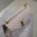 SAINT LAURENT Loulou Small Envelope Crossbody Bag – Blush Suede with Chevron Quilt &amp; Gold YSL Logo (Detachable Chain Strap) #A58780