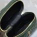 Saint Laurent 819285 GABY Mini Chain Cosmetic Bag - Dark Green Quilted Leather with Detachable Strap #A59505
