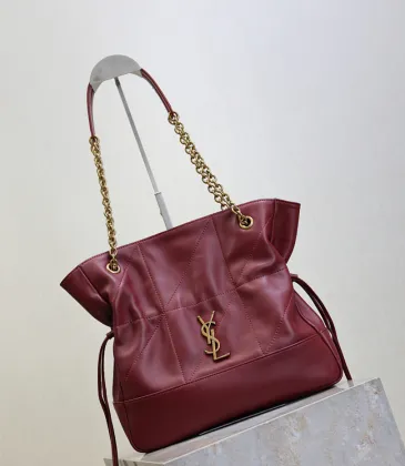 Saint Laurent 833948 Jamie 4.3 Large POCHON Bucket Bag - Burgundy Lambskin with Chain Strap #A59504