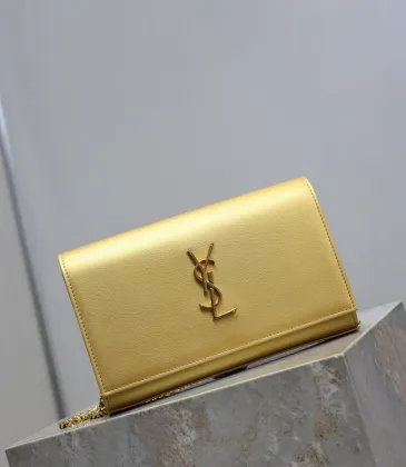 Saint Laurent CASSANDRE Chain Wallet (743364) - Gold, Italian Leather, Detachable Strap, 23×14×3cm #A59997