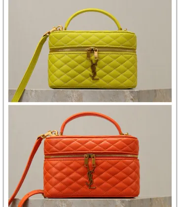 Saint Laurent GABY MINI Box Bag (766731) - Yellow, Sheepskin Quilted, Double Zipper, 18×11×6.5cm #A59996