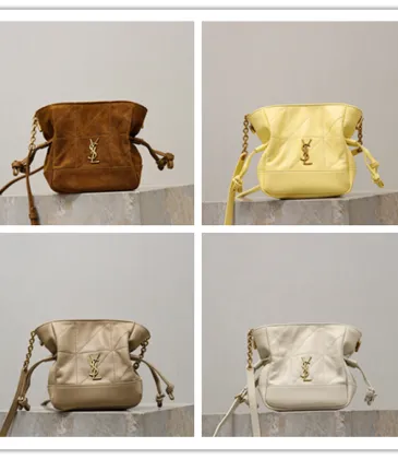 Saint Laurent Jamie Mini Crossbody Bag (859174) - Lambskin Leather, Drawstring Closure, 14.5×15.5×8cm #A59989