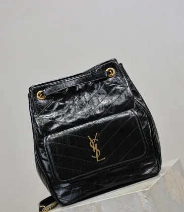 Saint Laurent Niki Crinkled Leather Tote (862295) - Logo Detail, Adjustable Strap, 25×30×8-12cm #A59988