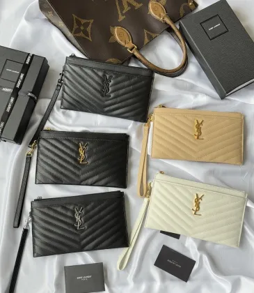 YSL Caviar Leather Zip Clutch Pouch 423297 W23xH13cm #A67164 YSL Caviar Leather Zip Clutch Pouch 423297 W23xH13cm #A67164