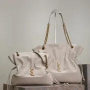 YSL Beige Leather Tote Bags With Gold YSL Logo Set #A50994 YSL Beige Leather Tote Bags With Gold YSL Logo Set #A50994