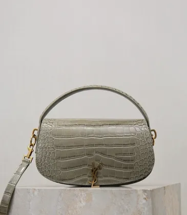 YSL VOLTAIRE Crocodile-Embossed Handbag, 24 x 15 x 5 cm #A63201