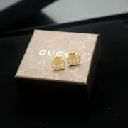 Gucci Heritage Gold Studs Classic Interlocking G Design earring #A52296