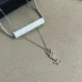 Saint Laurent Cassandre Logo Double Layer Pendant Necklace Gold Silver Designer Women Jewelry #A65951