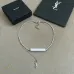 Saint Laurent Cassandre Logo Double Layer Pendant Necklace Gold Silver Designer Women Jewelry #A65951