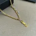 Saint Laurent Cassandre Logo Double Layer Pendant Necklace Gold Silver Designer Women Jewelry #A65951