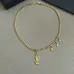 Saint Laurent Cassandre Logo Double Layer Pendant Necklace Gold Silver Designer Women Jewelry #A65951