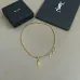 Saint Laurent Cassandre Logo Double Layer Pendant Necklace Gold Silver Designer Women Jewelry #A65951