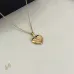 Saint Laurent Solid Heart Pendant Gold Thin Chain Choker Necklace Women Designer Jewelry #A65952