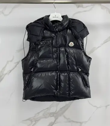 Moncler Pario Women's Black Hooded Down Vest #A54544 Moncler Pario Women's Black Hooded Down Vest #A54544