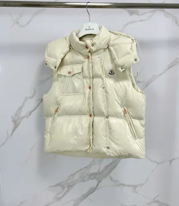 Moncler Pario Women's White Hooded Down Vest #A54546 Moncler Pario Women's White Hooded Down Vest #A54546