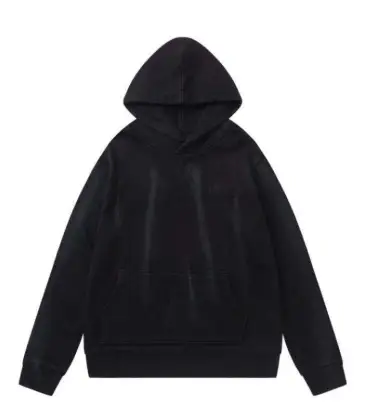 AMIRI Black Hoodie With Subtle Logo And Vintage Washed Finish #A54433 AMIRI Black Hoodie With Subtle Logo And Vintage Washed Finish #A54433