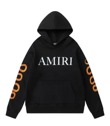 AMIRI Black/White Hoodie With Bold Logo And Orange Graphic Sleeves For Streetwear Style #A54282 AMIRI Black/White Hoodie With Bold Logo And Orange Graphic Sleeves For Streetwear Style #A54282