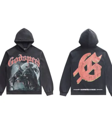 Godspeed Brand Black/Red Hoodie With Striking Doberman Graphic And Vintage Design #A54412
