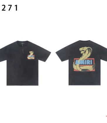 Amiri T-shirts Trendy Snake Pattern Washed Distressed Black #A53788 Amiri T-shirts Trendy Snake Pattern Washed Distressed Black #A53788