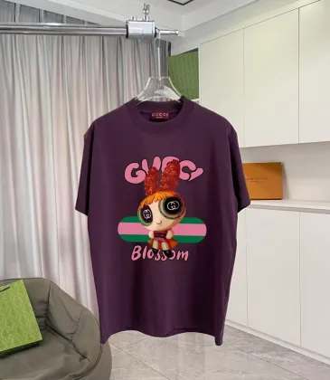  Purple T Shirt Featuring Blossom Cartoon Doll Graphic with Pink and Green Design Accents #A54263