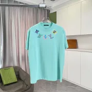 Eye catching Louis Vuitton T Shirt With Colorful Brand Motifs For Fashion Fans Black/White/Purple/Light Blue #A54350