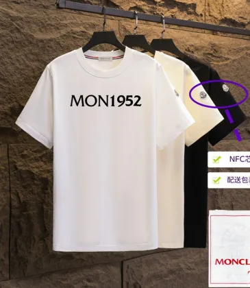 Moncler T-shirts for men 300g 100% cotton NFC chip sensor #A53031