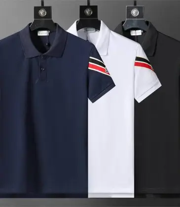 Moncler T-shirts for men Buttons Black/White/Blue #A46654 Moncler T-shirts for men Buttons Black/White/Blue #A46654