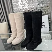 Chanel shoes for Women Chanel Boots CC High Boots Black/White #A54031 Chanel shoes for Women Chanel Boots CC High Boots Black/White #A54031