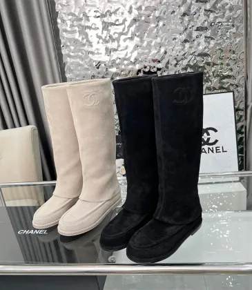 Chanel shoes for Women Chanel Boots CC High Boots Black/White #A54031 Chanel shoes for Women Chanel Boots CC High Boots Black/White #A54031