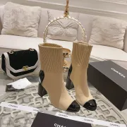 Chanel Boots For Women Beige #A54811 Chanel Boots For Women Beige #A54811