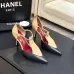 Chanel Two Tone Double C Pointed Toe Slingback Stiletto Pumps #A66679