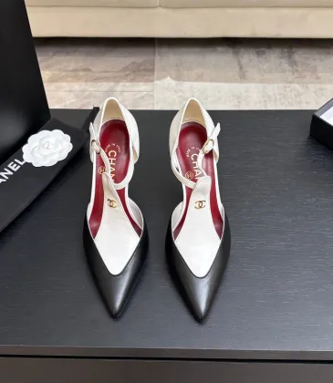 Chanel Two Tone Double C Pointed Toe Slingback Stiletto Pumps #A66680