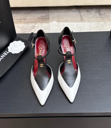 Chanel Two Tone Double C Pointed Toe Slingback Stiletto Pumps #A66681