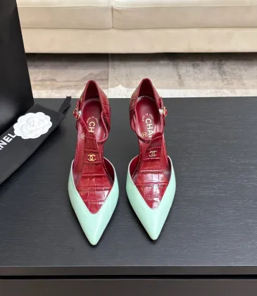 Chanel Two Tone Double C Pointed Toe Slingback Stiletto Pumps #A66682