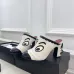 Chanel Two Tone Leather CC Block Heel Mules 8.5cm Heels #A66635
