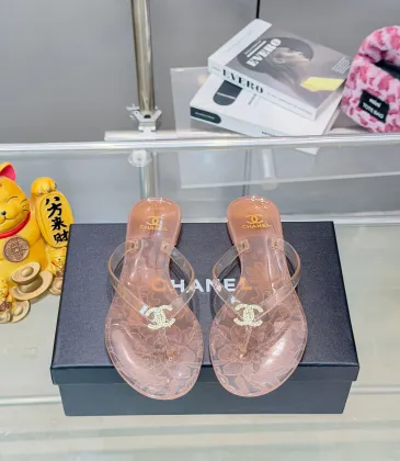 Chanel Jelly Flip Flops TPU Waterproof Beach Sandals #A65285 Chanel Jelly Flip Flops TPU Waterproof Beach Sandals #A65285