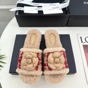 Chanel shoes for Women's Camellia Platform Slippers Heel Height:4cm #A54029