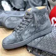Christian Louboutin New Grey/Blue Suede Genuine Leather Sneakers Shoes High Top Famous Brands Red Bottom Sneaker Shoes Men Women Causal Party Dress Wedding #9874154 Christian Louboutin New Grey/Blue Suede Genuine Leather Sneakers Shoes High Top Famous Brands Red Bottom Sneaker Shoes Men Women Causal Party Dress Wedding #9874154