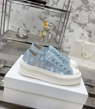 Dior Oblique Embroidery Platform Canvas Sneakers 4.5cm Sole #A66696