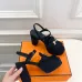 Hermes Style Platform Sandals with H Buckleamp; Tassel 10cm Heel #A66237