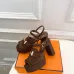 Hermes Style Platform Sandals with H Buckleamp; Tassel 10cm Heel #A66238