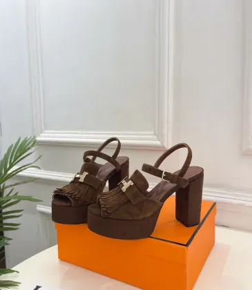 Hermes Style Platform Sandals with H Buckle & Tassel 10cm Heel #A66238 Hermes Style Platform Sandals with H Buckle & Tassel 10cm Heel #A66238