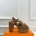 Hermes Style Platform Sandals with H Buckleamp; Tassel 10cm Heel #A66239
