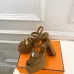 Hermes Style Platform Sandals with H Buckleamp; Tassel 10cm Heel #A66239